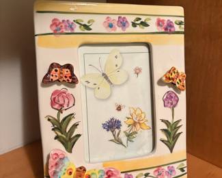 Carr Frames Ceramic Butterfly and Floral Picture Frame