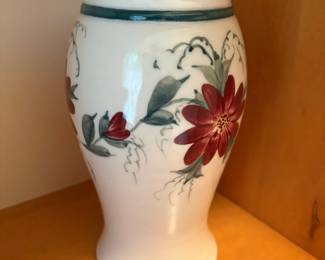Hand-Painted Ceramic Vase with Floral Motif