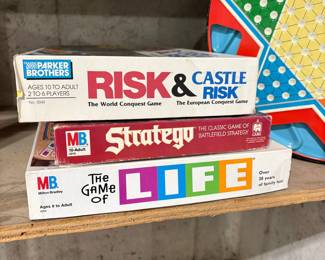 Parker Brothers Risk & Castle Risk, Milton Bradley Stratego, and Milton Bradley The Game of Life Board Games