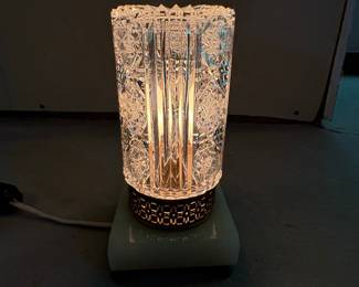Cut Crystal Table Lamp with Jadeite Base