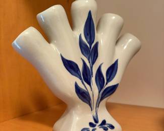Blue and White Ceramic Five Finger Tulipiere Vase