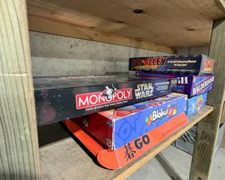 Assorted Board Games: Monopoly Star Wars Limited Collector's Edition, Balderdash, Spy Alley, Blokus, Go