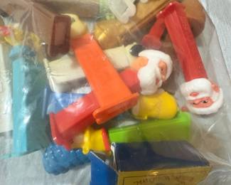 Assorted Vintage PEZ Dispensers and Matchbox Series No. 6 Box