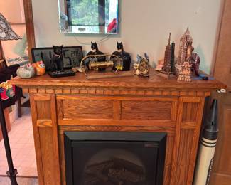 Electric fireplace, Batman piggy banks