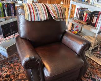 Leather recliner arm chair