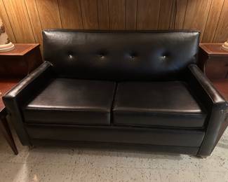 Vintage pleather sleeper sofa