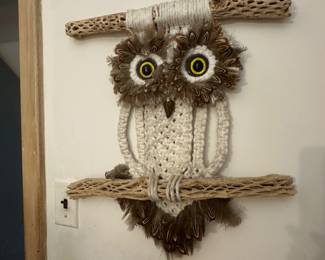 Macrame owl wall hanging