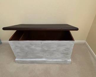 Distressed White Blanket Chest or Storage Trunk