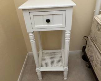White Simplify Drawer End Table by Decor Therapy