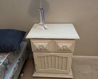 Vintage TwoDrawer Nightstand with Cabinet