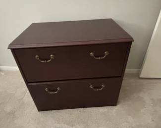 Dark Wood TwoDrawer File Cabinet