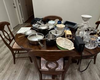 Assorted Cookware and Cut Crystal Glassware Collection