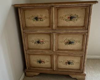 Henry Link French Provincial HandPainted Floral Chest of Drawers