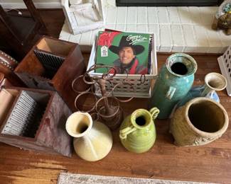 Assorted Ceramic and Metal Vases and Decorative Objects