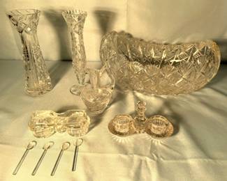 Crystal and Pinwheel Pattern Glassware