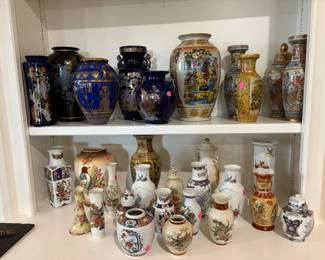 Collection of Vintage Japanese Export Vases, including Satsuma and Imari styles