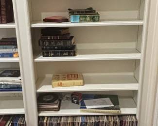 Assorted Books and Vinyl Records