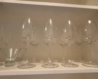 Assorted Crystal Wine and Martini Glasses