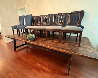 Farmhouse Dining Set with LatticeBack Chairs