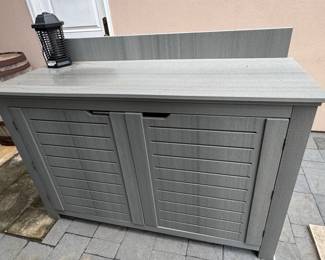 Gray Resin Outdoor Storage Cabinet with Double Doors