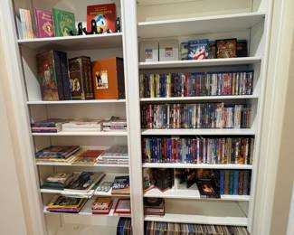 Home Library and Media Collection with Integrated Vinyl Records