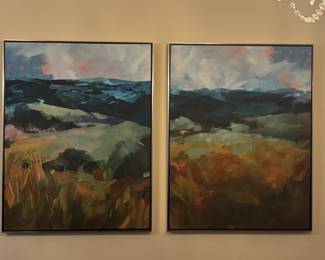 Abstract Landscape Diptych