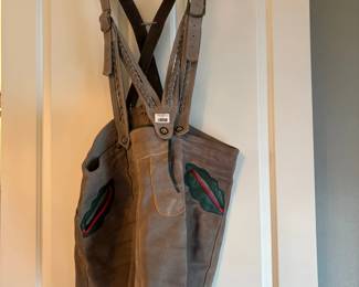 Vintage German Suede Lederhosen with Suspenders