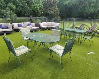 Vintage Woodard Wrought Iron Patio Dining Set