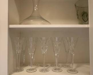 Waterford Lismore Crystal Flute Glasses and Decanter Set