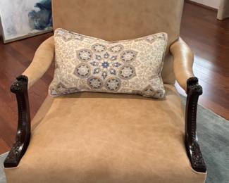 French Louis XV Style Carved Walnut Armchair with Upholstered Seat and Back