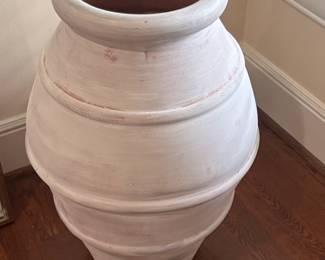 Large White Terracotta Olive Jar