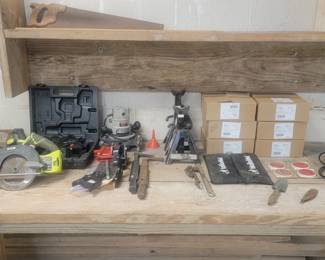 Assorted Garage Workshop Tools and Supplies