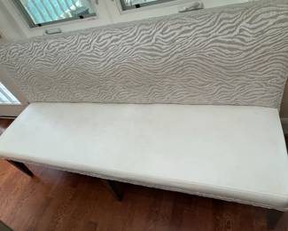 Zebra Print Upholstered Dining Bench