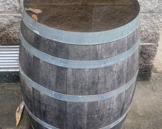 Used Oak Wine Barrel Planter