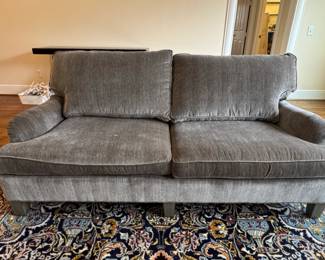Gray Upholstered Loveseat