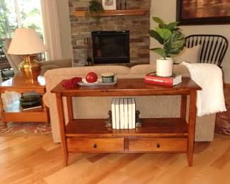 SOLID PINE SOFA TABLE /W/ DRAWERS