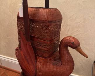 Vintage Shanghai Bamboo Duck Noodle Basket 