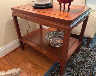 Vintage Chinese Ming Style Rectangular Side Table (17"W x 25"D x 22-1/2"H - 2 Available)