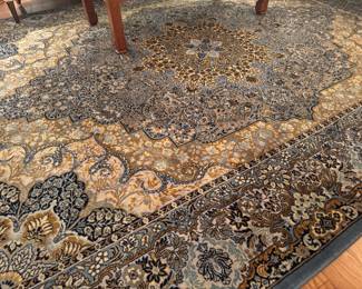 Hand-knotted Persian Qum Wool Rug (143"L x 108"W)