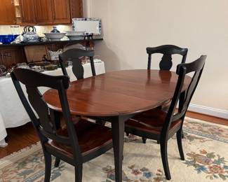 Nichols & Stone Rounded Rectangular Dining Table (42"W x 29"H x 42"L with 2 Leaves 12" each) & Nichols & Stone Side Chair (26-1/2"W x 26"D x 41-1/2" Back Height - 4 Total)