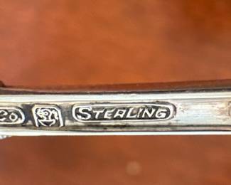 Sterling Silver Bent Spoon on Sterling Silver Tongs