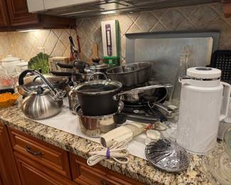 Large Collection of Kitchen Pots, Pans, Teapots & Accessories