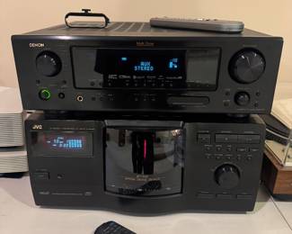 Denon AVR-787 AV Surround Sound Receiver with Remote & JVC XL-MC2000 - 200 Compact Disc Automatic Changer with Remote 