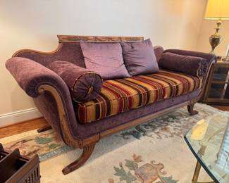 Duncan Phyfe Style Custom Scrolling Arm Sofa (84"W x 35"D x 34" Back Height)