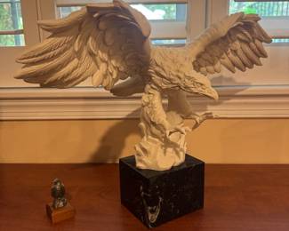 Santini Italian Marble Eagle Sculpture 
