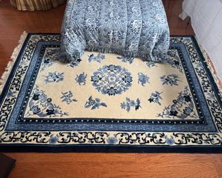 Vintage Chinese Peking Handmade Wool Floral Rug (72"W x 104"L)