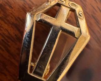 10K Gold "Women's Society of Christian Service" Coffin Shaped Lapel Pin