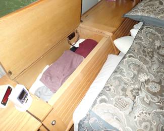 NITE STANDS  KING BED HEADBOARD W/STORAGE