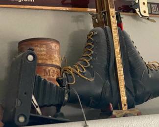 Vintage camera & ice skates