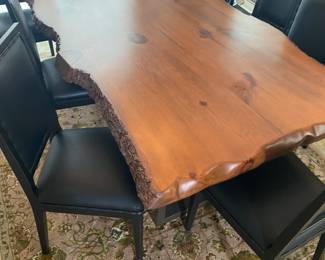 Carved wood dining table